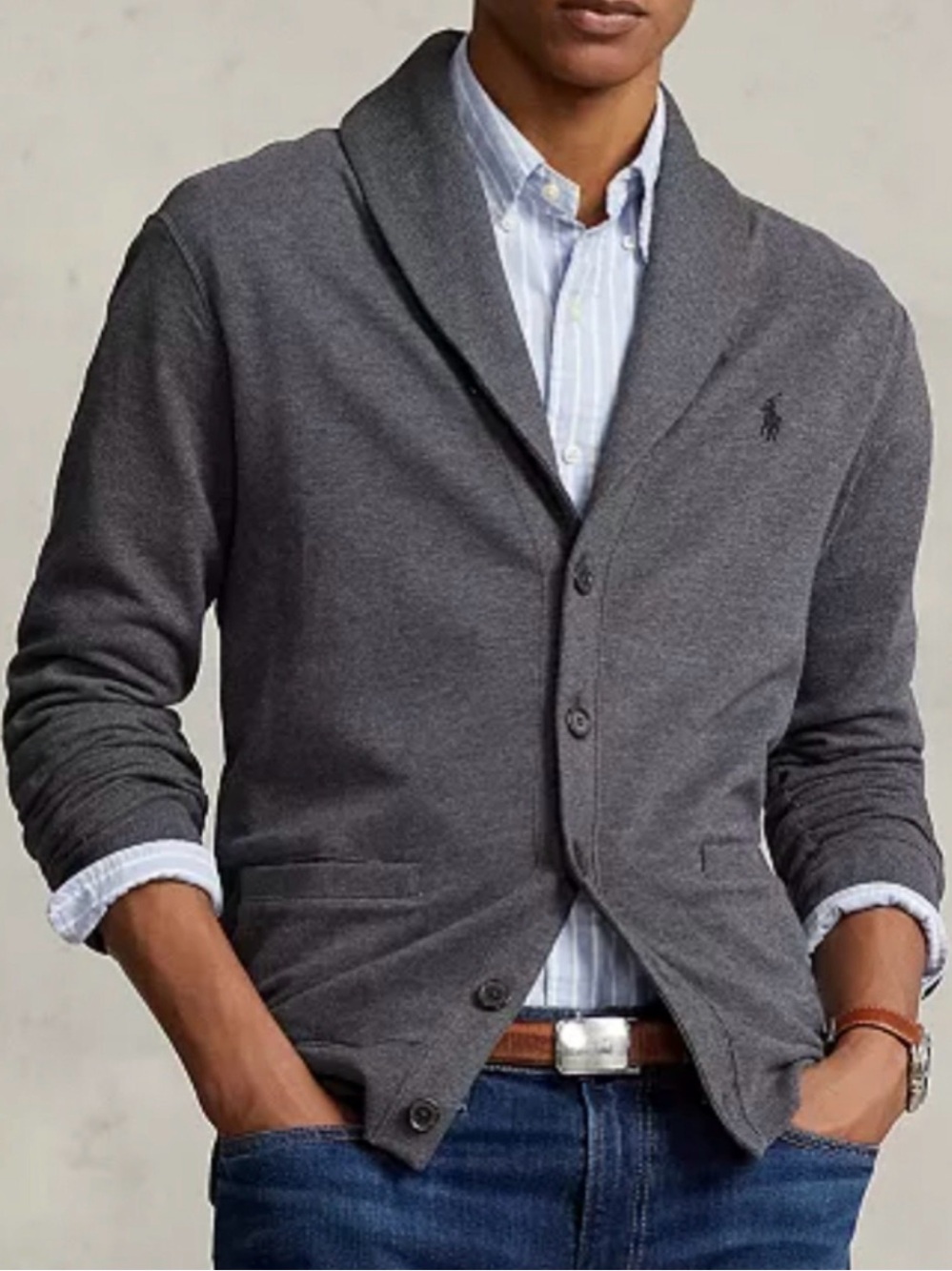 Polo by Ralph Lauren Men's Luxury Jersey Shawl-Collar Cardigan
